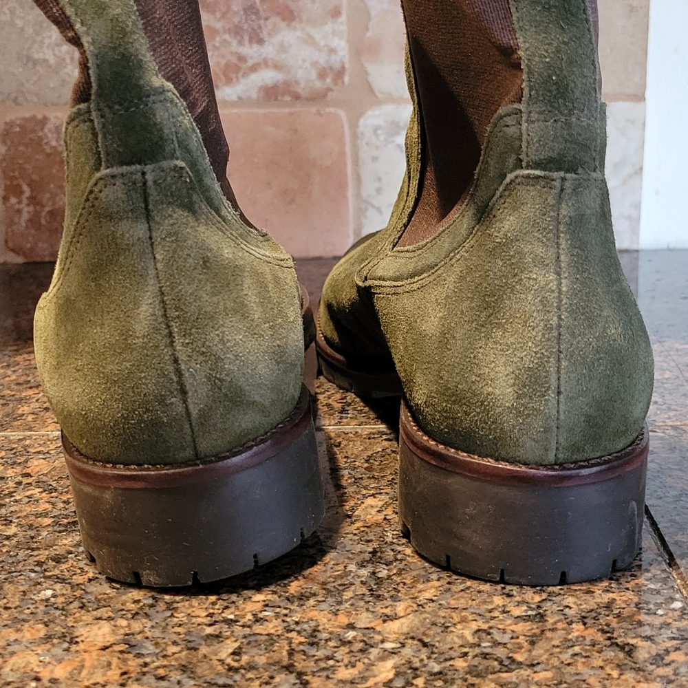 TALBOTS New Suede Pull On Boots Green 9B - Picture 7 of 7
